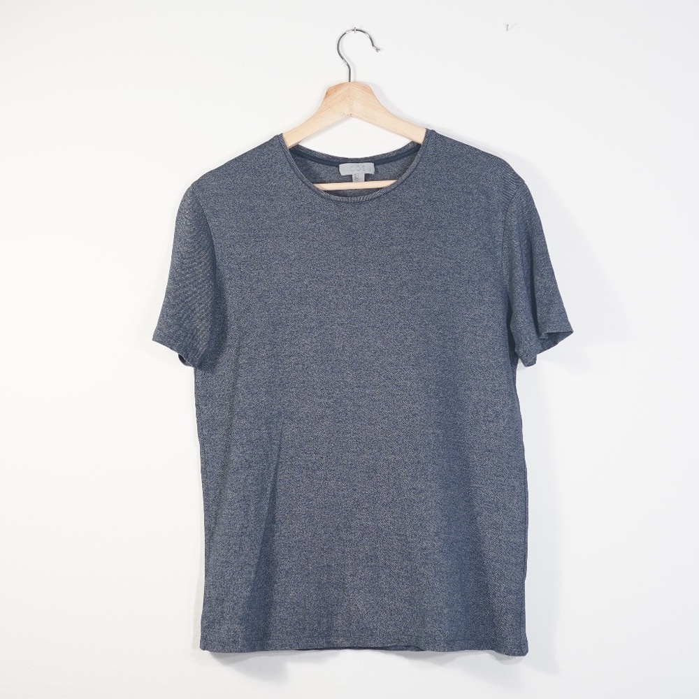 COS Navy Textured T-Shirt